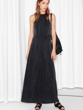 & Other Stories Low Back Cupro Maxi Dress